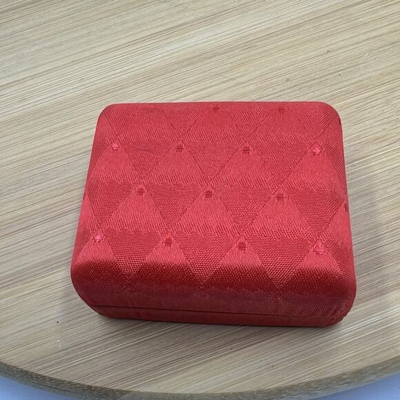 Roman Gold Tone Red Clear Rhinestone Necklace and Earrings Set Dainty Elegant - Picture 6 of 6